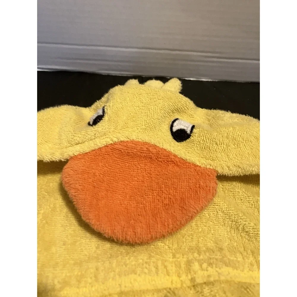 Pal Towel Yellow Duck Orange Feet Kids Bath Hooded Towel Wrap Cotton Shower Time